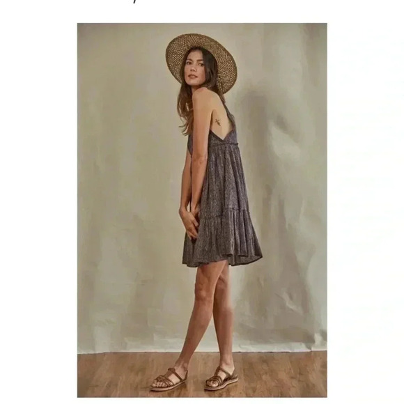 BY TOGETHER LAVENDER PATTERNED BOHO WOVEN MINI DRESS SIZE S - Picture 12 of 15